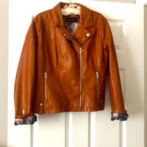 Fax leather light brown jacket